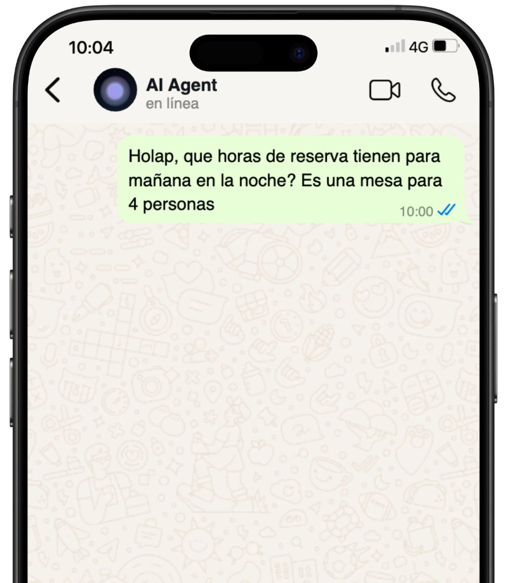 Cliente enviando mensaje por WhatsApp